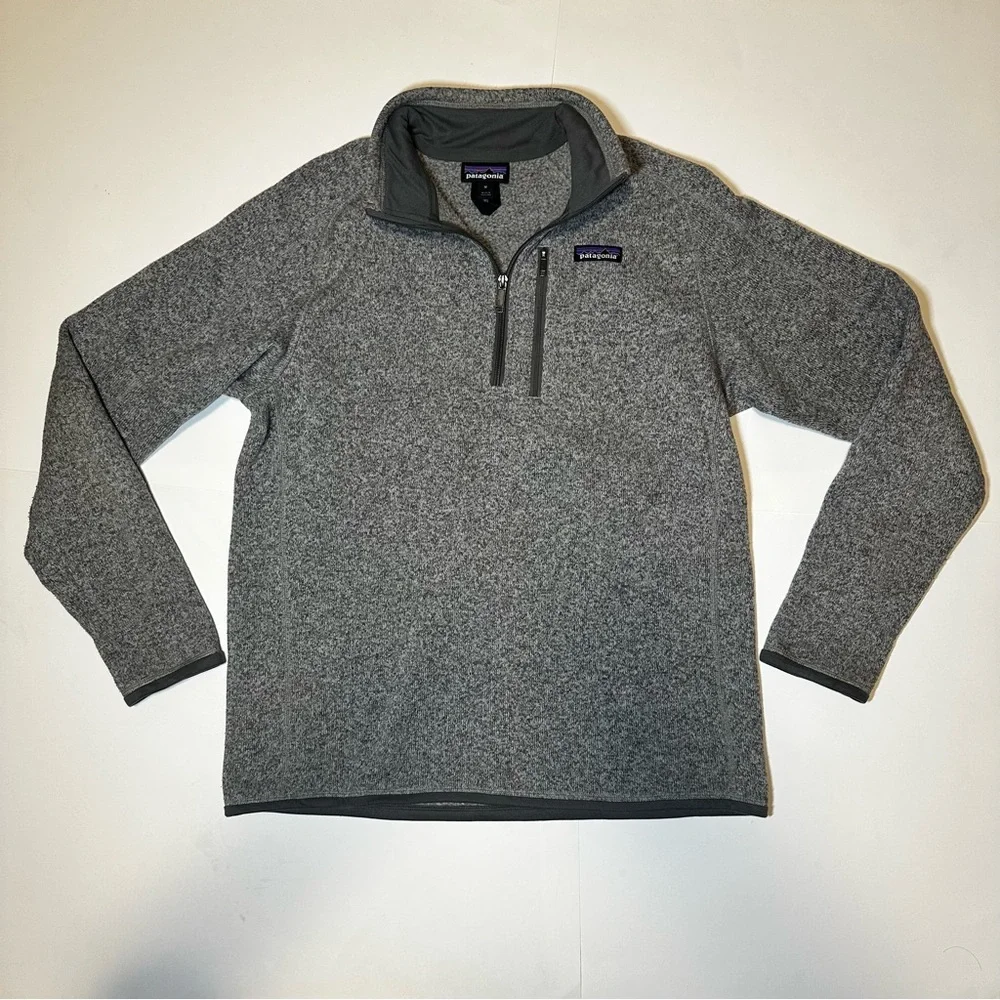 Patagonia Men Grey Quarter Zip Long Sleeve Fleece Size Medium - Picture 2 of 5